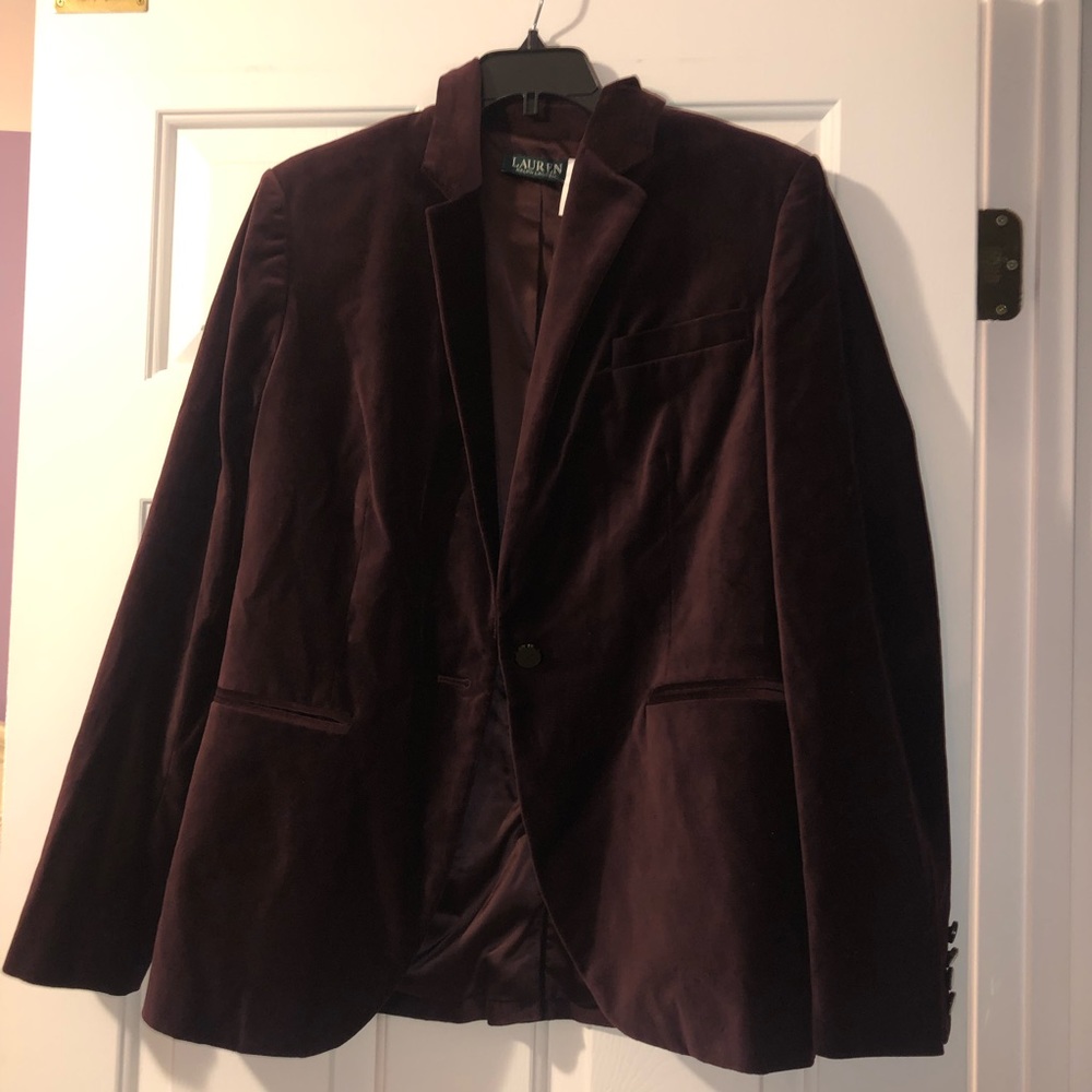 Lauren Ralph Lauren Burgundy Velvet Blazer
